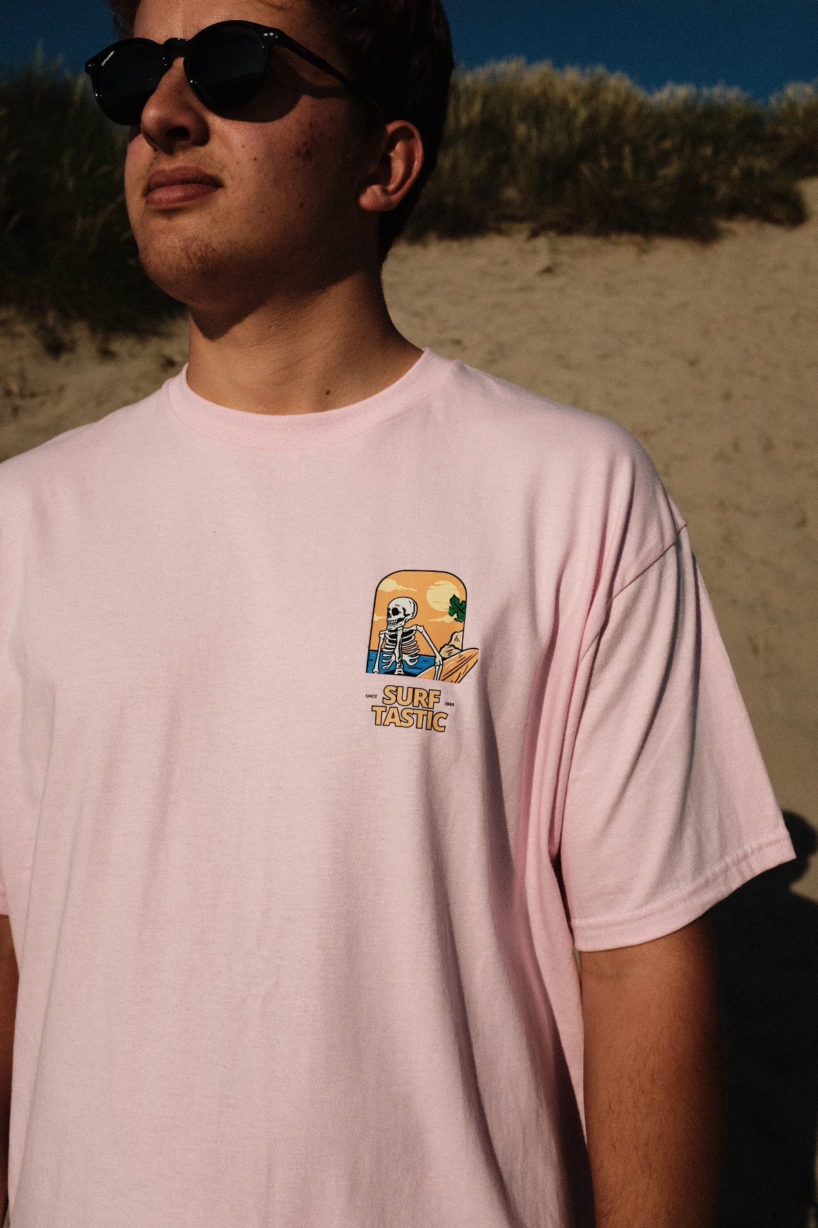 Skeleton T-Shirt - Baby Pink