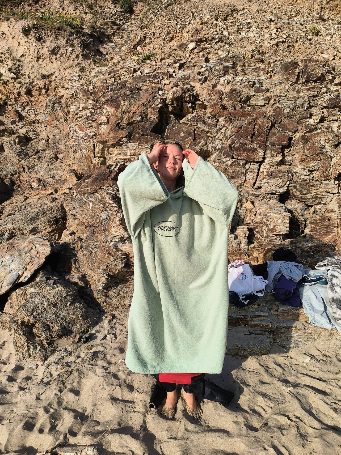 Oversized Changing Robe - Pastel Green